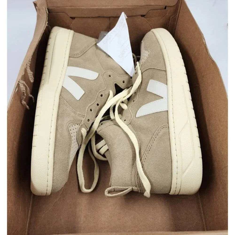 VEJA V-15 Suede Leather Sneakers Men's EU 41/US 8 Dune Pierre